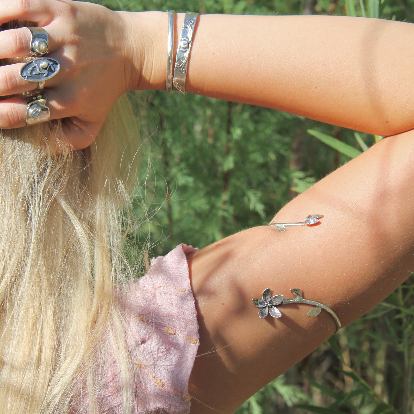 Flower, Vine Arm Cuff