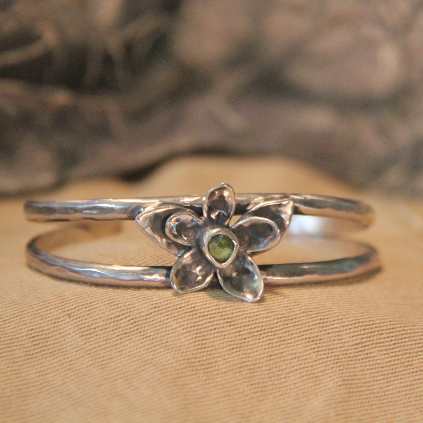 Peridot lily bracelet