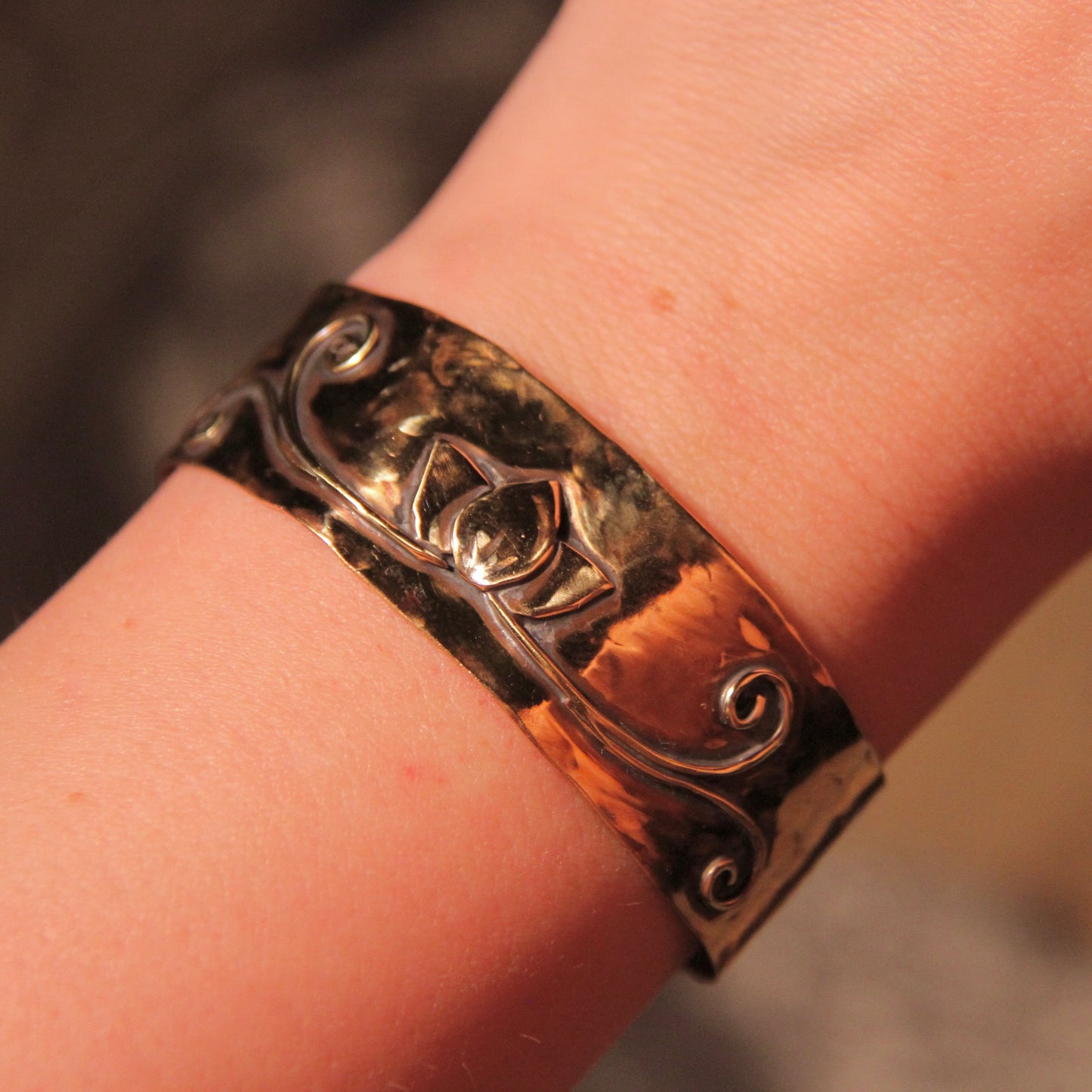 Brass Lotus Cuff