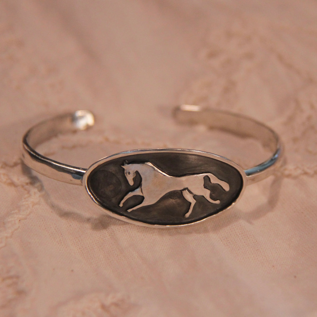 Silver Prancing Horse Cuff