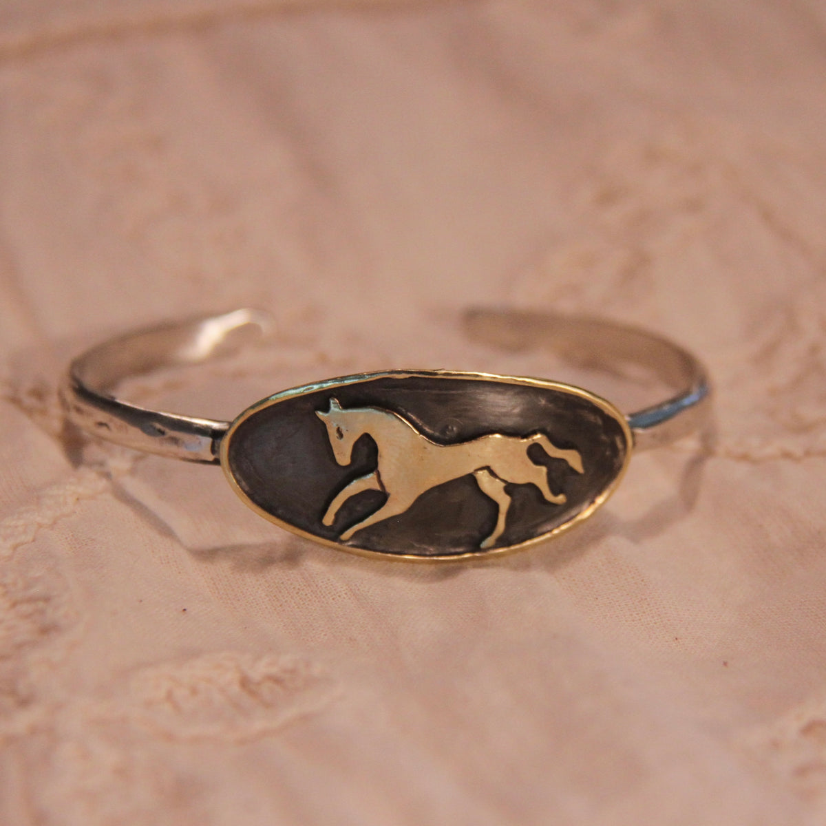 Brass Prancing Horse Cuff