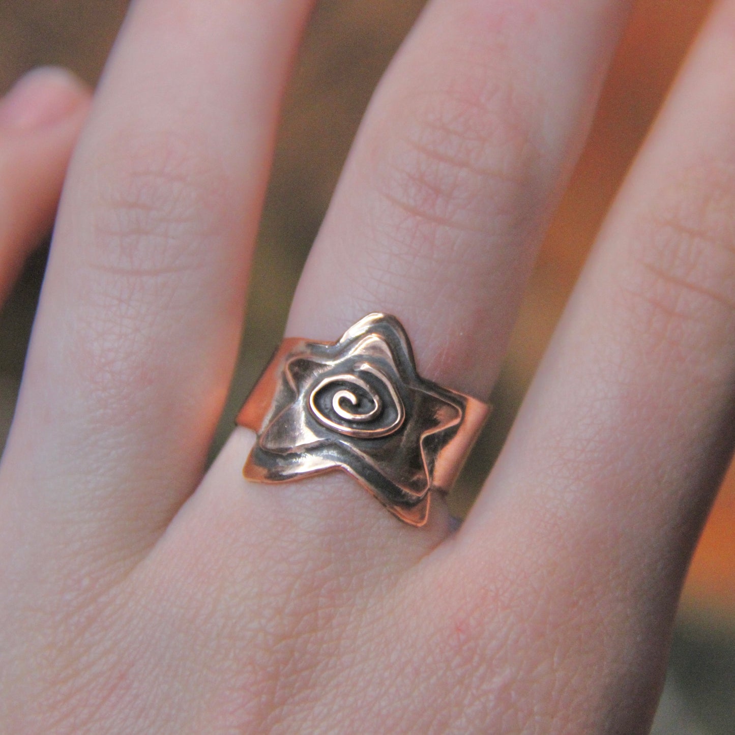 Copper star ring