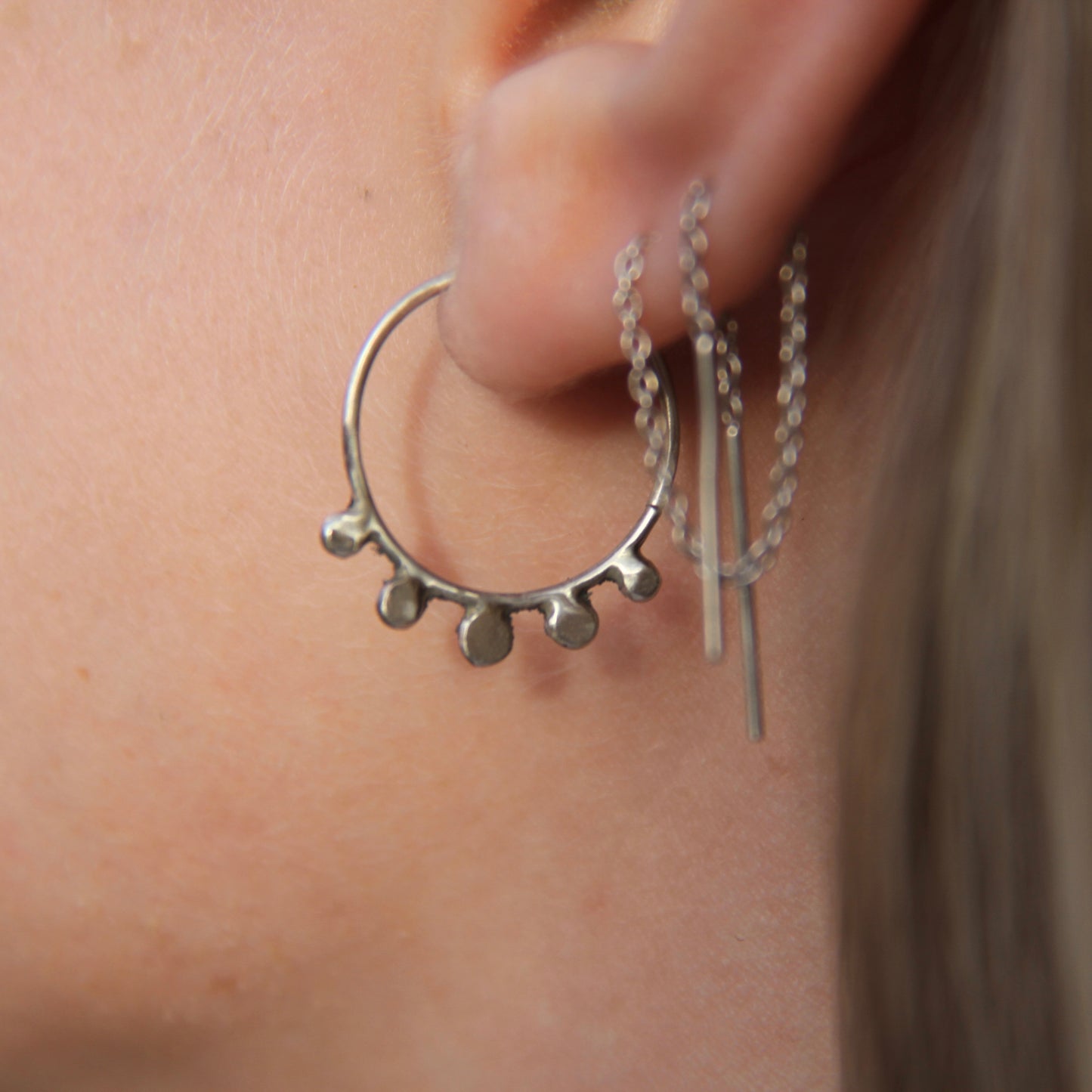 Dotted Hoop Earrings