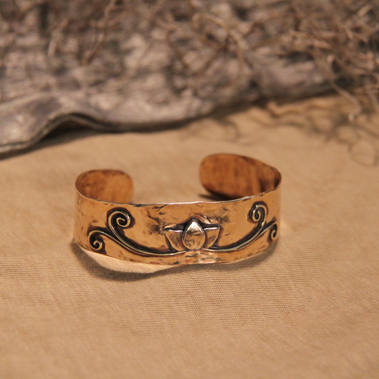 Brass Lotus Cuff