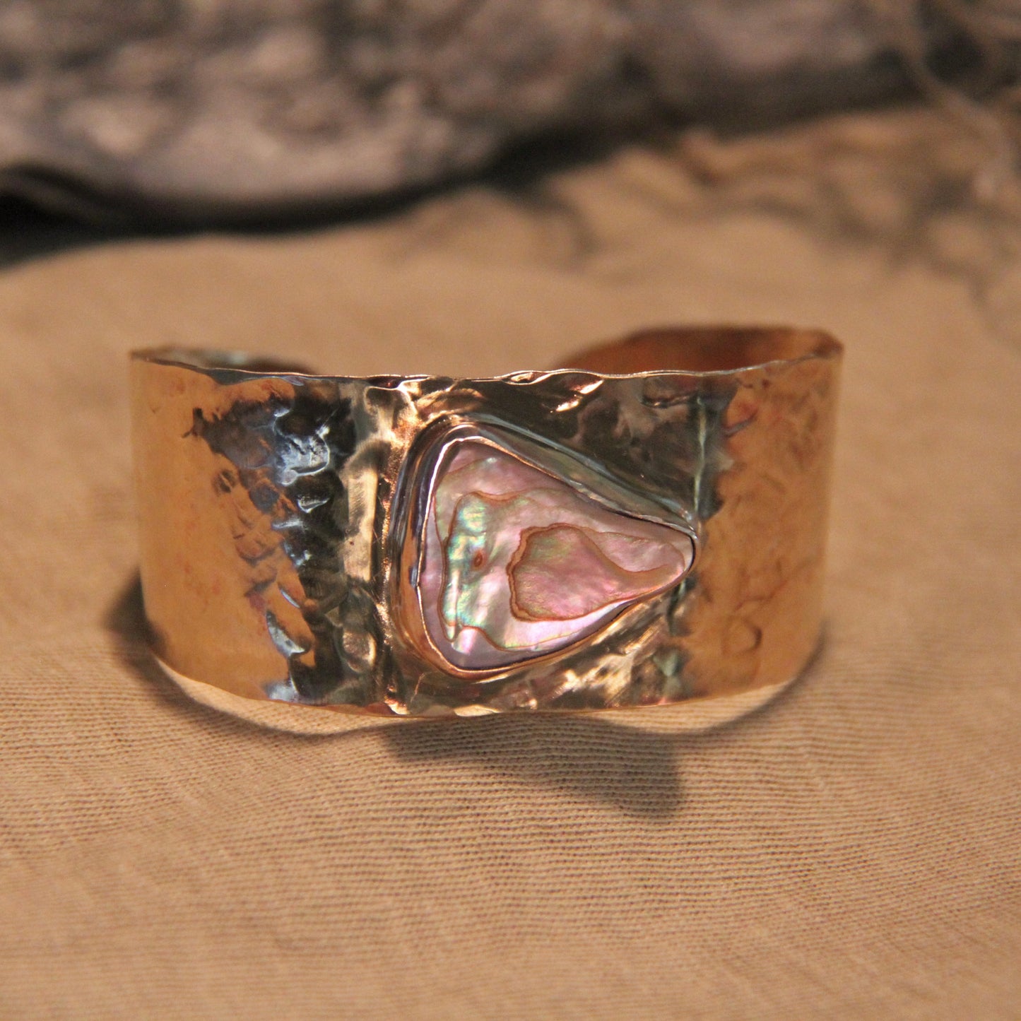 Brass Abalone Cuff