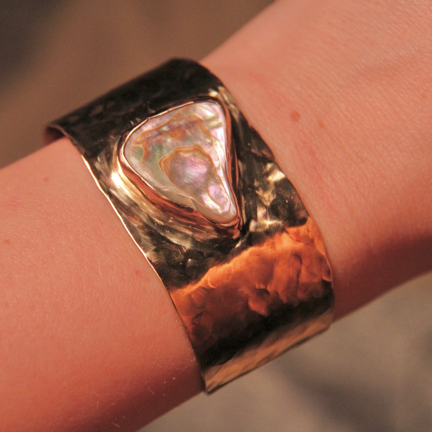 Brass Abalone Cuff